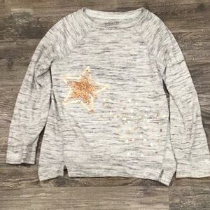 Girls star grey long sleeve shirt